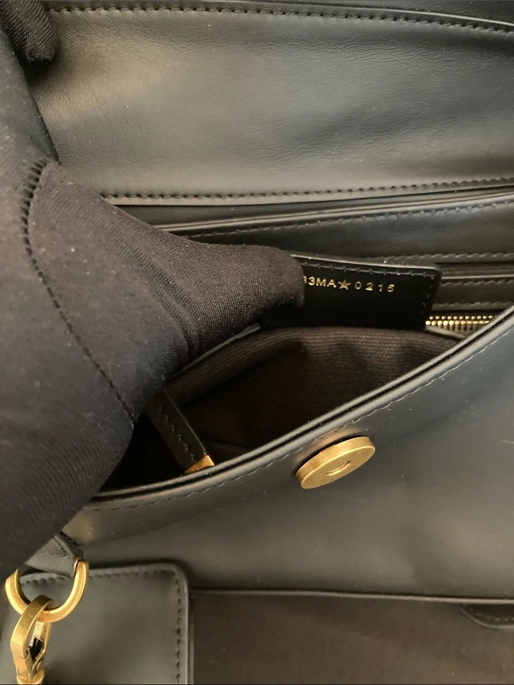 Dior Black Leather Crossbody / Shoulder Bag with Gold Hardware